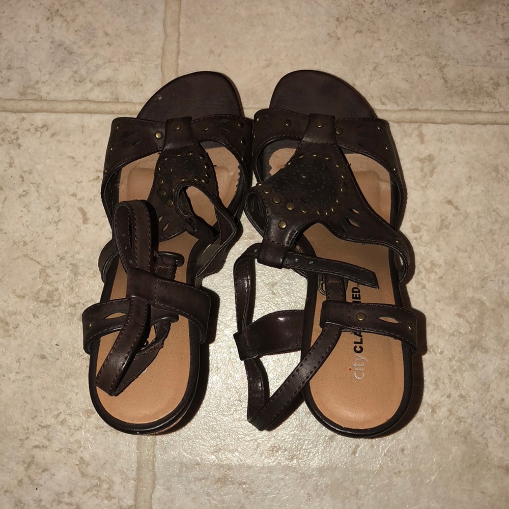 Brown sandal wedges